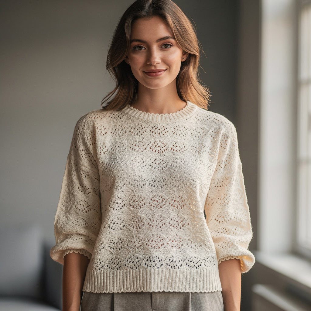 Camicia lavorata maniche corte