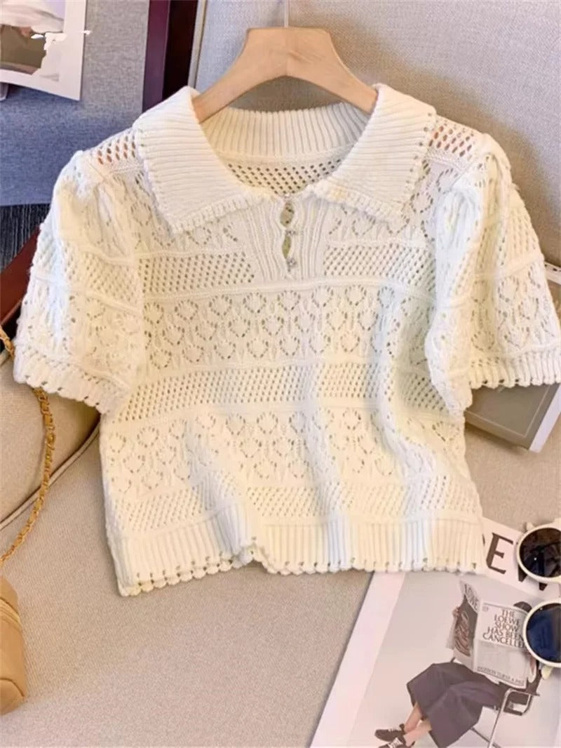 Camicia lavorata maniche corte