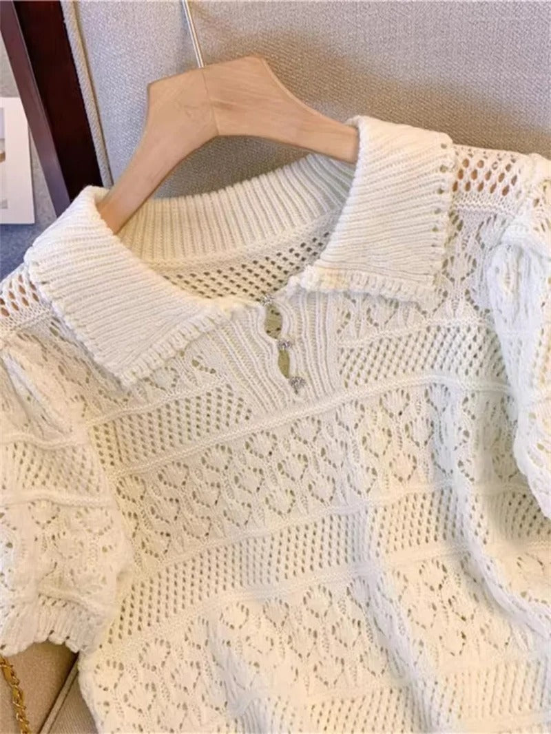 Camicia lavorata maniche corte